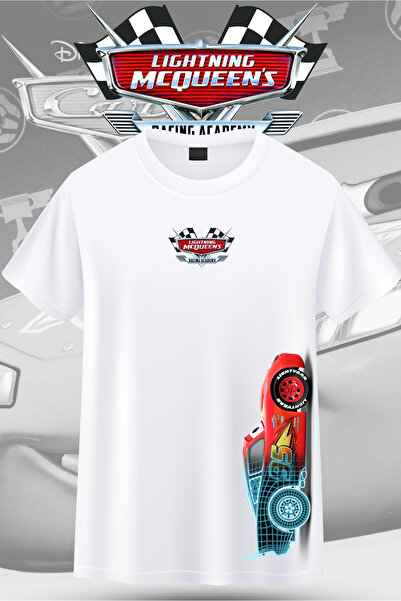 VİZYON İKRA Şimşek MCQUEEN Arabalar Baskılı Unisex T-shirt/Tişört - TÜM YAŞ G...