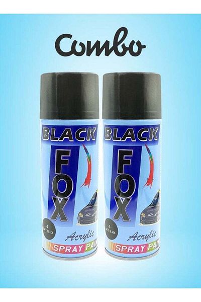 BLACKFOX Combo Black Fox High Coverage Acrylic Car Spray Paint Black Color 2 pcs