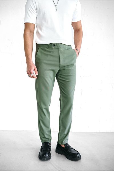 ablukaonline Men's Quality Flexible Ankle Length Fabric Trousers