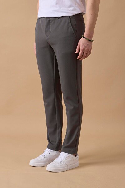 BRACCAS Чоловічі штани-чіно з еластичним поясом, антрацитові