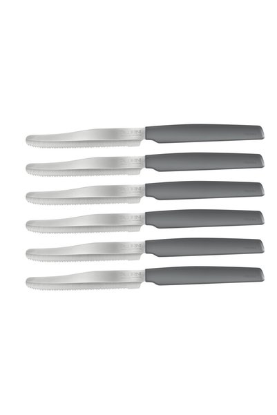 Pedrini TABLE KNIVES SET 6PCS DARK GREY HANDLE