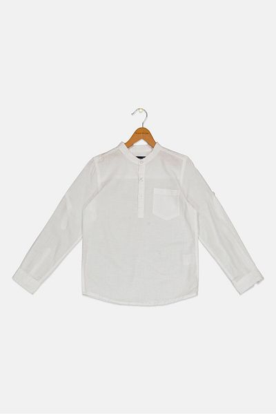 Ocean Pacific Kids Boy Regular Fit Plain Casual Shirt, White