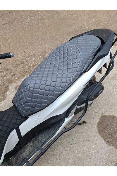 AYAZGRUP Husa scaunului Honda PCX Gri cu model matlasat Ortopedic cu doua straturi (SUSȚINERE SPECIALĂ)