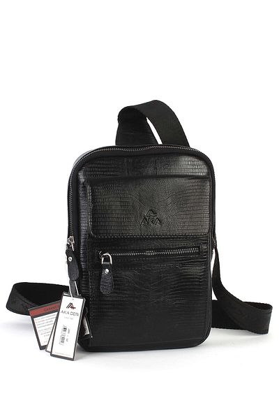 Aka Deri Black Cross Leather Bag 205 10