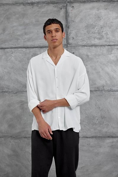 NOMARC Λευκό πουκάμισο Mrk Viscose Fabric