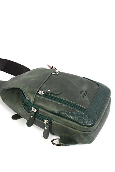Aka Deri Shoulder Strap Crossbody Bag Crazy Green 340 R128