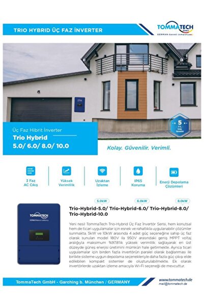 Tommatech Trio Hybrid K 10.0kW Üç Faz İnverter
