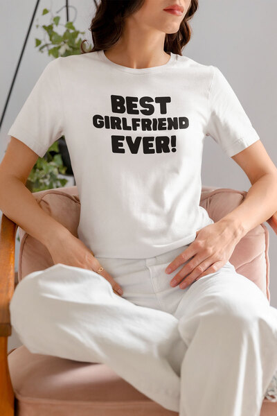 qoeuyl boutique Best Girlfriend Ever Baskılı Sevgiliye Hediye Doğum Günü Yıld...