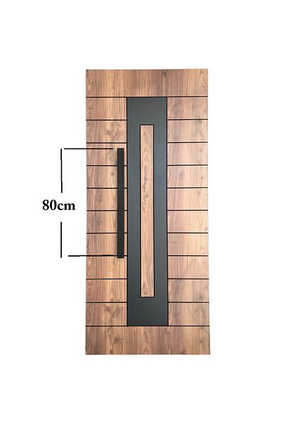 HOMDEP Steel Door Pull Handle Handle Rectangular Model Color Black 80cm