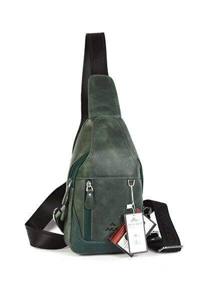 Aka Deri Shoulder Strap Crossbody Bag Crazy Green 340 R128