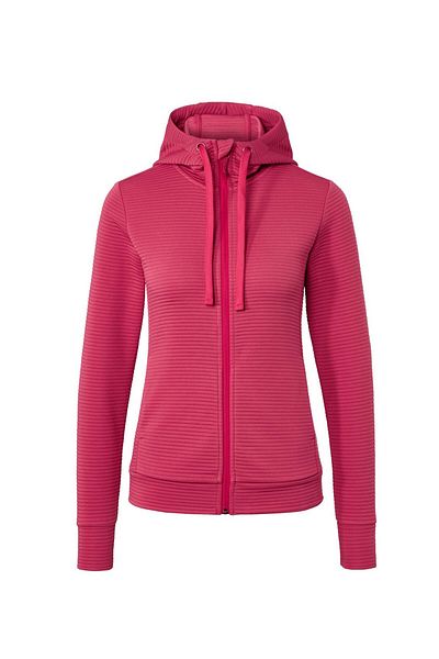 Tchibo Women Hooded Textured Long Sleeves Sweatshirt, Dark Pink