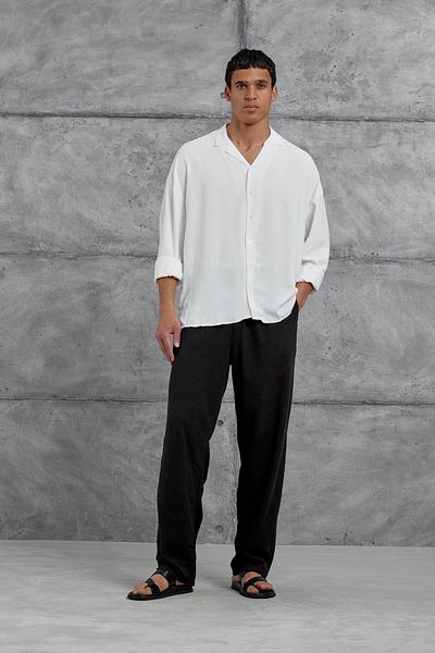 NOMARC Λευκό πουκάμισο Mrk Viscose Fabric