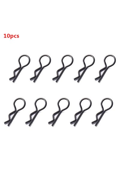 Choice Black 10pcs Universal Stainless Steel Body Shell R Clips Pin for 1/10 1/12 RC Model Car HSP Redcat H