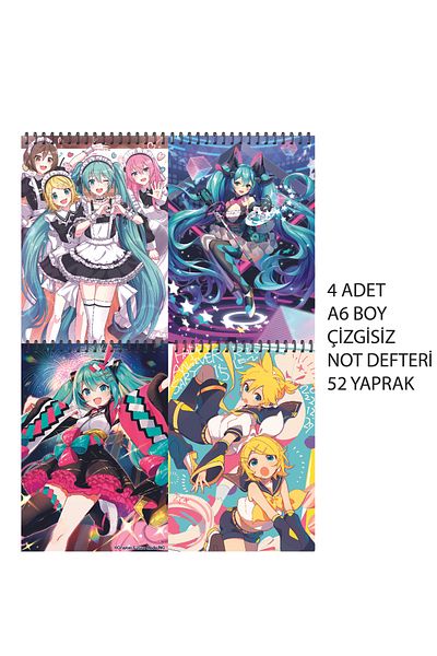 nihonwosekai Hatsune Miku Vocaloid Anime A6 Boy Notebook Set Unlined 52 Sheets