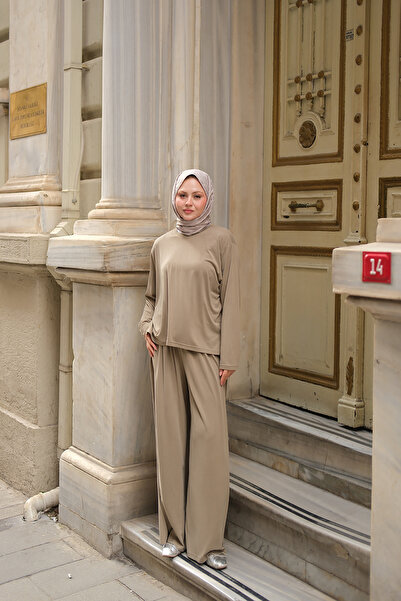 LOCCO Жіночий комплект з джерсі з драпіруванням, зелений