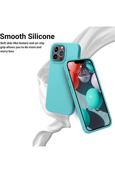 Generic Silicone Case Cover Compatible with iPhone 13 pro max , Ultra Slim Fit with Full Body Protection