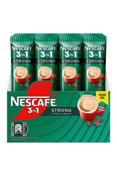 Nescafe Instant Coffee 3 In 1 Strong, 24 Sachets X 15 G