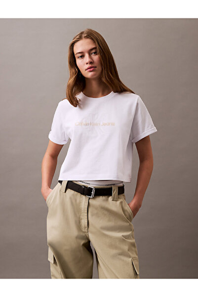 Calvin Klein SS LIQUID CK CROPPED TEE