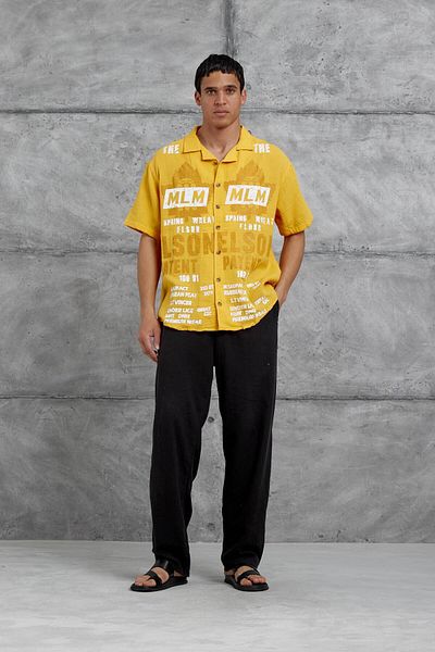 NOMARC Πορτοκαλί Mlm Elson εμπριμέ πουκάμισο Oversize