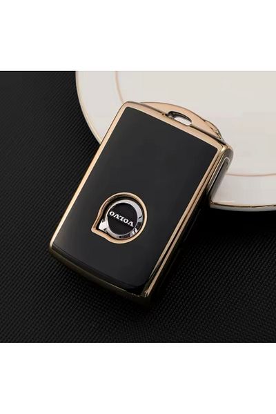YıldızTuning Volvo V90 Black-Gold Key Case Cover 2021-2025
