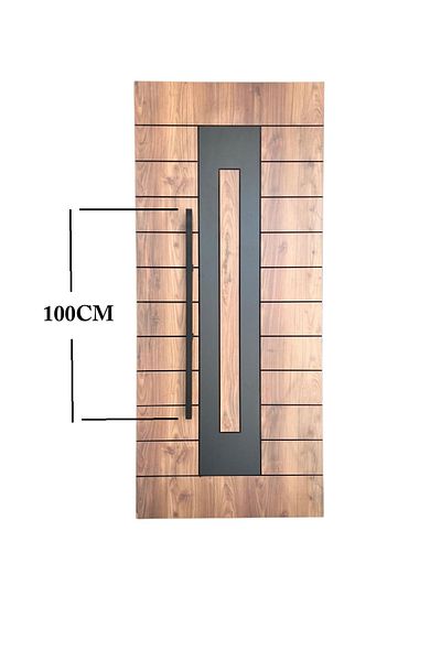 HOMDEP Steel Door Pull Handle Handle Square Model Color Black 100cm