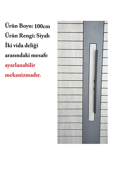 HOMDEP Steel Door Pull Handle Handle Square Model Color Black 100cm