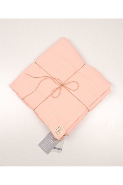 Cigit Muslin Baby Bedsheet (Washed) 120X150Cm +/ - 2 cm Powder Pink