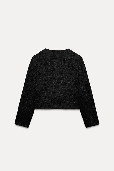 Butik Allbucks Zara, Glowing Yarn Textured Blazer Abzra1085
