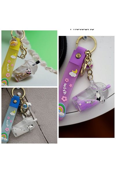 Meyra Accessories 1 Luxury Watery Panda Milkshake Bag Accessory Keychain Colorful Gift Bag Ornament