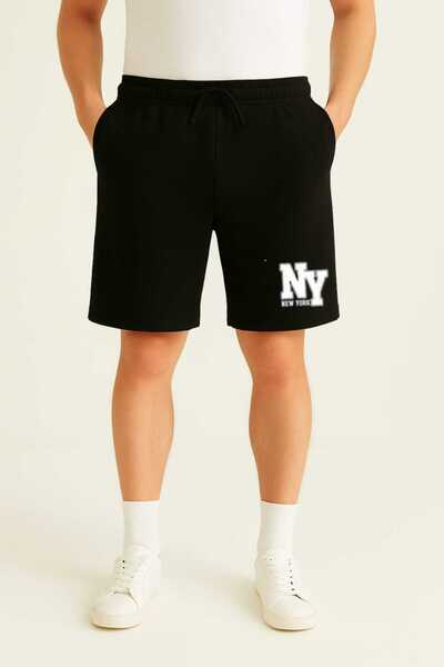 MODA İLEMA Ανδρικό σορτς με στάμπα NY New York - Άνετη αθλητική εφαρμογή (S-7XL)
