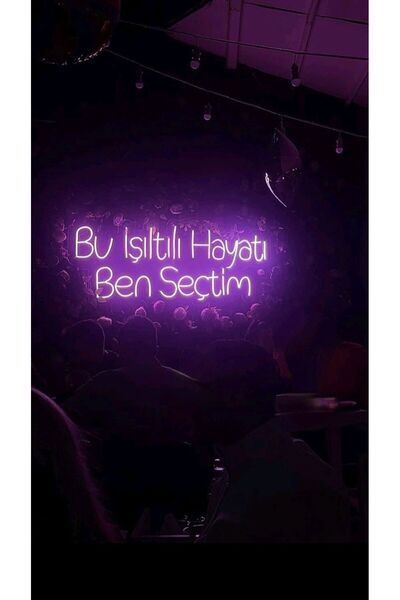 Disa Neon LED Dekoratif Aydınlatma -Bu Işıltılı Hayatı Ben Seçtim, 60x20cm-