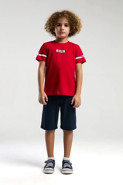 U.S. Polo Assn. 4-15 Years Old Licensed Us Polo Assn Boy's Suit-Red