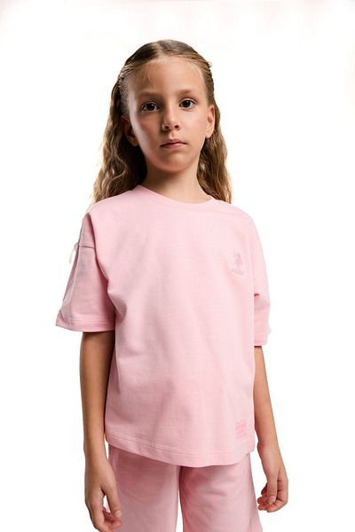 U.S. Polo Assn. 4-15 Years Licensed Us Polo Assn Girls' Set-Salmon