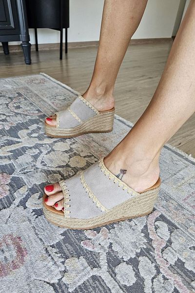 Topukla Footwear 0010 413 Heeled Ops Women's Wedge Heeled Slippers