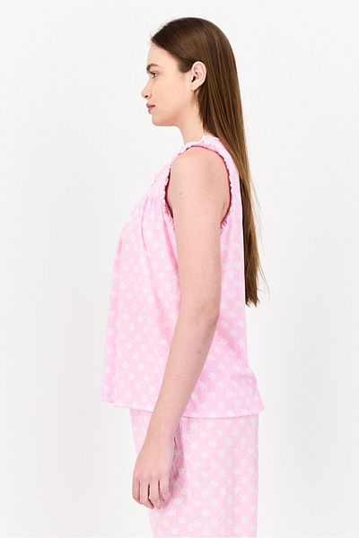 Celestial Dreams Women 2pc Set Floral Print Pajama, Pink