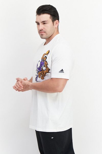 adidas Men Sportswear Fit Short Sleeve Training T Shirt, White Combo