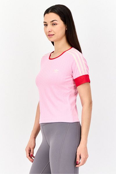 adidas Women Sportswear Fit Short Sleeve Outdoor Top, Pink