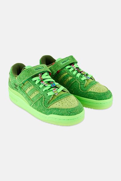 adidas Kids Boy Forum Low The Grinch Velcro Closure Outdoor Shoes, Lime