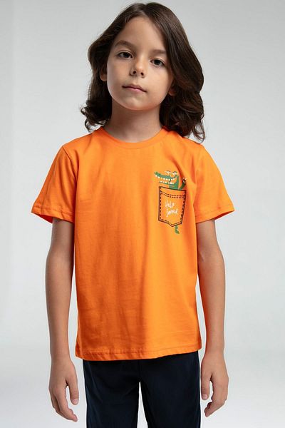 HAUSEkids 2-8 Years Old Hello Dino Boy Suit-Orange