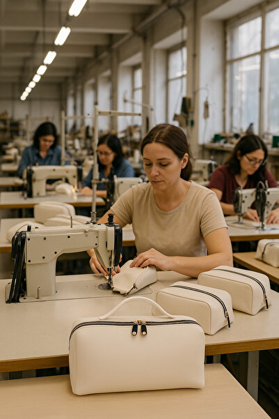 FDF STORE Makyaj Çantası Kozmetik Seyahat Valiz Plaj Çantası Içi Düzenleyici Şeffaf Deri Pembe