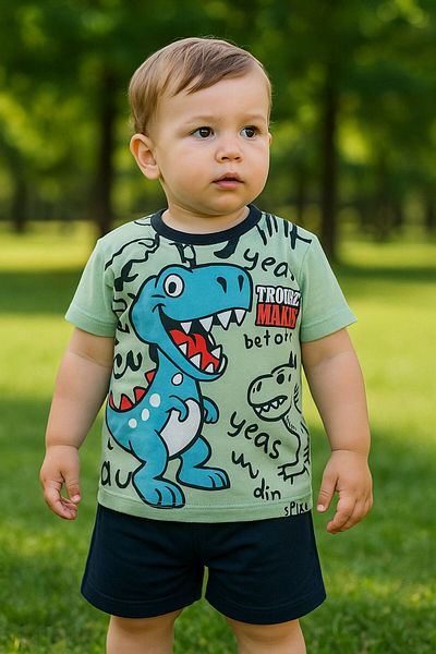 MİNYON BABY Dinosaur Figure Summer Bottom Top Set