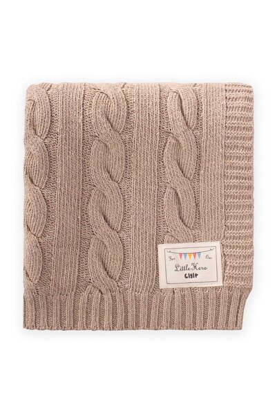 Cigit Hair Knitted Knitwear Blanket 80X100 cm (+/-5 cm) Beige