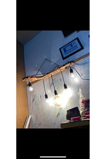 Genel Markalar Modern Ahşap Avize Salon Avize Dekoratif Doğal Avize Salon Balkon Cafe Otel Kamelya Zeytin Avize