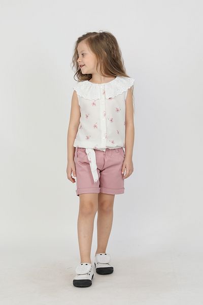 e-çocuk Lace Collar Flower Embroidered Girl's Suit 4414