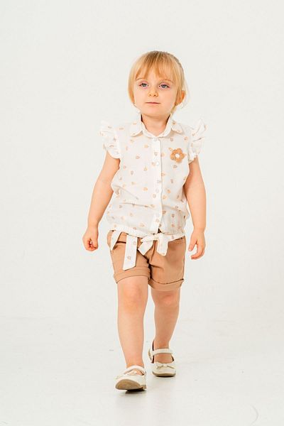 HAUSEkids 2-9 Years Flower Daisy Girl Set-Latte