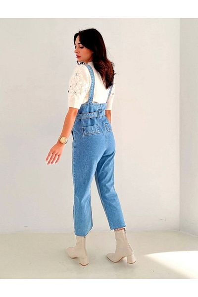 modaserdem Women's Denim Salopet-Blue