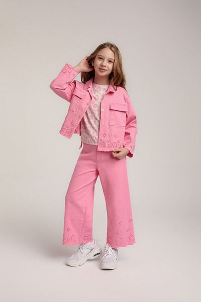 HAUSEkids 4-14 Years Old Guipure Rana Girl's Suit-Pink