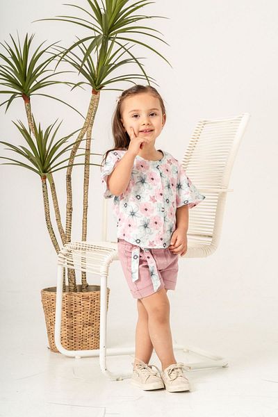 HAUSEkids 2-9 Years Flower Bloom Girl's Suit-Dusty Rose