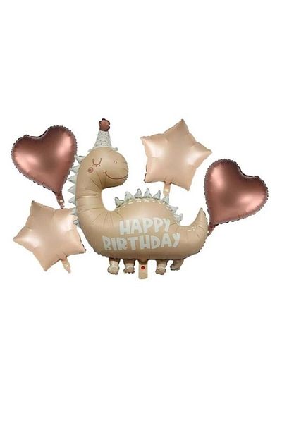 ATAKENT PARTİ Birthday Dinosaur Foil Balloon Set - Birthday Balloon Set - Foil Balloon Set 5 Pcs