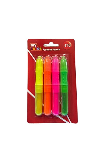NETPA OFİS KIRTASİYE FOSFORLU KALEM 4 LÜ SET